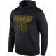 Custom Stitched Black Black-Gold Sports Pullover Sweatshirt Hoodie