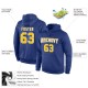 Custom Stitched Royal Gold-White Sports Pullover Sweatshirt Hoodie