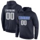 Custom Stitched Navy Gray-Blue Sports Pullover Sweatshirt Hoodie