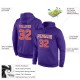 Custom Stitched Purple Orange-Gray Sports Pullover Sweatshirt Hoodie