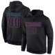 Custom Stitched Black Black-Powder Blue Sports Pullover Sweatshirt Hoodie