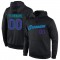 Custom Stitched Black Purple-Teal Sports Pullover Sweatshirt Hoodie