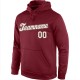 Custom Stitched Burgundy Cream-Light Blue Sports Pullover Sweatshirt Hoodie