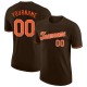 Custom Brown Orange-White Performance T-Shirt