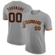 Custom Gray Black-Orange Performance T-Shirt