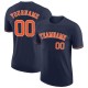 Custom Navy Orange-White Performance T-Shirt