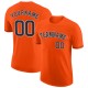 Custom Orange Navy-White Performance T-Shirt