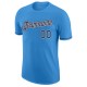 Custom Powder Blue Navy-White Performance T-Shirt