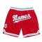 Custom Red White-Light Blue Authentic Throwback Basketball Shorts