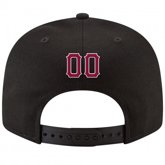 Custom Black Crimson-White Stitched Adjustable Snapback Hat