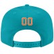 Custom Aqua Orange-White Stitched Adjustable Snapback Hat