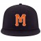 Custom Navy Orange-White Stitched Adjustable Snapback Hat