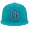 Custom Aqua Purple-White Stitched Adjustable Snapback Hat