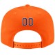 Custom Orange Navy-White Stitched Adjustable Snapback Hat