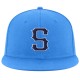 Custom Powder Blue Navy-White Stitched Adjustable Snapback Hat