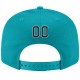 Custom Aqua Black-White Stitched Adjustable Snapback Hat