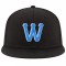 Custom Black Powder Blue-White Stitched Adjustable Snapback Hat