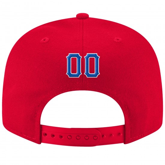 Custom Red Royal-White Stitched Adjustable Snapback Hat