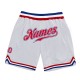 Custom White Red-Royal Authentic Throwback Basketball Shorts