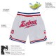 Custom White Red-Royal Authentic Throwback Basketball Shorts