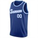 Custom Royal White-Light Blue Round Neck Rib-Knit Basketball Jersey