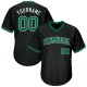 Custom Black Kelly Green-White Authentic Throwback Rib-Knit Baseball Jersey Shirt