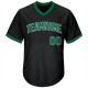 Custom Black Kelly Green-White Authentic Throwback Rib-Knit Baseball Jersey Shirt