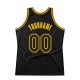 Custom Black Black-Gold Authentic Throwback Basketball Jersey