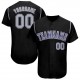 Custom Black Gray-Purple Baseball Jersey