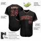 Custom Black Crimson-Khaki Authentic Baseball Jersey