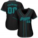 Custom Black Aqua Authentic Baseball Jersey