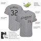 Custom Gray Black Strip Black-White Authentic Baseball Jersey