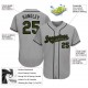 Custom Gray Olive-Black Authentic Memorial Day Baseball Jersey