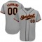 Custom Gray Black-Orange Authentic Baseball Jersey