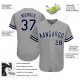 Custom Gray Navy-White Authentic Baseball Jersey