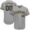 Custom Gray Navy-Old Gold Authentic Baseball Jersey