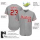 Custom Gray Red-White Authentic Baseball Jersey