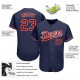 Custom Navy Red-White Authentic Baseball Jersey