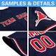 Custom Navy Red-White Authentic Baseball Jersey