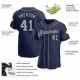 Custom Navy Gray Authentic Baseball Jersey