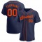 Custom Navy Orange Authentic Baseball Jersey