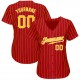 Custom Red Gold Strip Gold-White Authentic Baseball Jersey