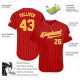 Custom Red Gold Strip Gold-White Authentic Baseball Jersey