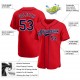 Custom Red Navy-White Authentic Baseball Jersey