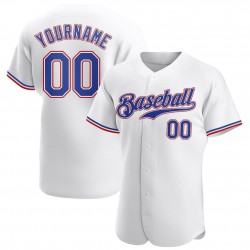 Custom White Royal-Red Authentic Baseball Jersey