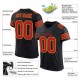 Custom Black Scarlet-Gold Mesh Authentic Football Jersey