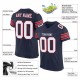 Custom Navy White-Red Mesh Authentic Football Jersey