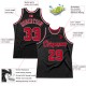 Custom Black Red-White Authentic Throwback Basketball Jersey