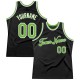 Custom Black Neon Green-White Authentic Throwback Basketball Jersey