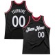 Custom Black White-Red Authentic Throwback Basketball Jersey